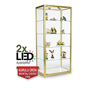Camlı Vitrin,camlı Dolap,camlı Koleksiyon Vitrini, Cam Raf -kurulu Ürün 175x70x30