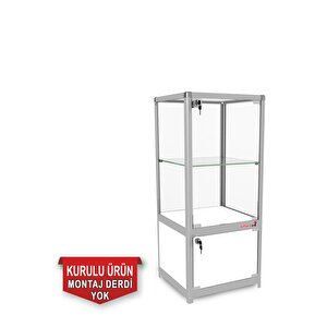 Camlı Vitrin - Camlı Dolap - Camlı Koleksiyon Vitrini - Cam Raf - Kurulu Ürün 95x40x40