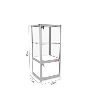 Camlı Vitrin - Camlı Dolap - Camlı Koleksiyon Vitrini - Cam Raf - Kurulu Ürün 95x40x40