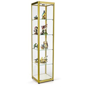 Camlı Vitrin - Camlı Dolap - Camlı Koleksiyon Vitrini - Cam Raf - Kurulu Ürün 175x30x30