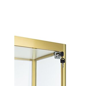 Camlı Vitrin - Camlı Dolap - Camlı Koleksiyon Vitrini - Cam Raf - Kurulu Ürün 175x30x30