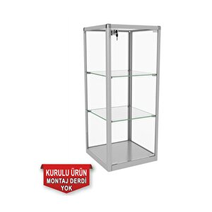 Camlı Vitrin - Camlı Dolap - Camlı Koleksiyon Vitrini - Cam Raf - Kurulu Ürün 95x40x40