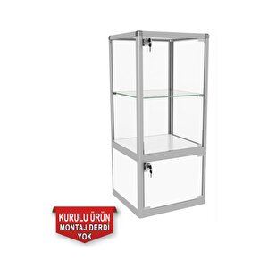Camlı Vitrin - Camlı Dolap - Camlı Koleksiyon Vitrini - Cam Raf - Kurulu Ürün 95x40x40