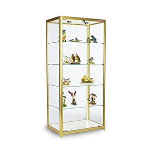 Camlı Vitrin - Camlı Dolap - Camlı Koleksiyon Vitrini - Cam Raf - Kurulu Ürün 175x70x30