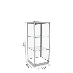 Camlı Vitrin - Camlı Dolap - Camlı Koleksiyon Vitrini - Cam Raf - Kurulu Ürün 95x40x40