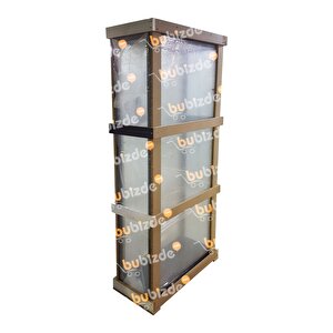 Camlı Vitrin - Camlı Dolap - Camlı Koleksiyon Vitrini - Cam Raf - Kurulu Ürün 95x40x40