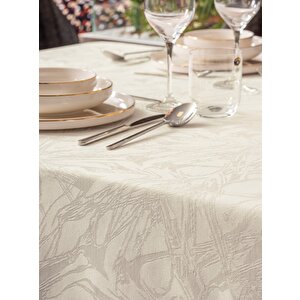 Jakarlı Dertsiz Masa Örtüsü Lavinia Krem 155x220