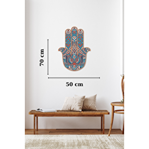El Yapımı Ahşap Üç Boyutlu Hamsa Fatma Ana Bereket Eli Duvar Süsü
