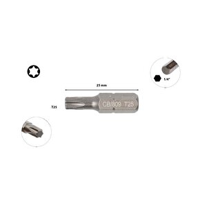 T25 X 25 Mm Torx Bits Uç Cb/809