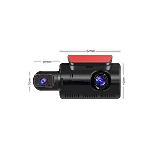 Torima Ta-03 Siyah 1296p Araç Içi 2 Kameralı Lcd Ekranlı Gece Görüşlü , G-sensörlü  Yol Kayıt Araç Kamerası