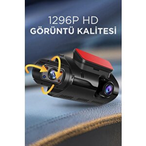 Torima Ta-03 Siyah 1296p Araç Içi 2 Kameralı Lcd Ekranlı Gece Görüşlü , G-sensörlü  Yol Kayıt Araç Kamerası