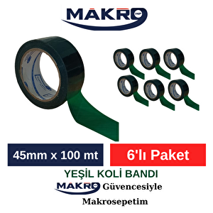 Yeşil Koli Bandı 45mm X 100mt 6'lı Paket