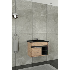 Napoli 65 Cm Siyah Lavabolu Alt Modül Dorado