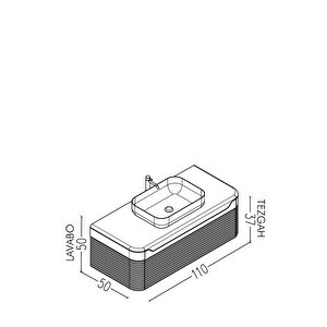 Ardino 110 Cm Alt Modül Antrasit