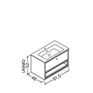 Espero 80 Cm Siyah Lavabolu Alt Modül