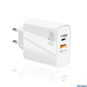 Schitec 65w Usba Pd33w Quick Charger 3.0 Type-c To Lightning 1m Kablolu Hızlı Şarj Aleti Set