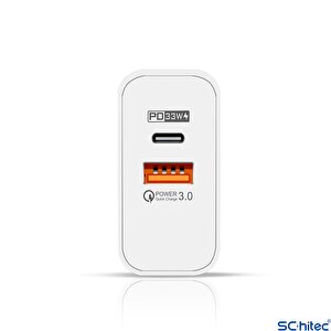 Schitec 65w Usba Pd33w Quick Charger 3.0 Type-c To Lightning 1m Kablolu Hızlı Şarj Aleti Set