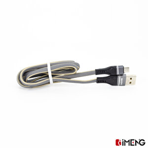 İmeng Vivo Y02a 3.1a Usba To Micro Örgülü Data Ve Şarj Hızlı Kablosu Gri