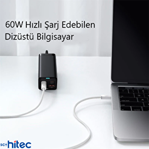 Schitec 6a 60w Apple İphone 15 Ve Üzeri Uyumlu Type-c To Type-c Örgülü Hızlı Data Ve Şarj Kablosu Beyaz