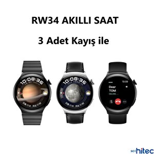 Schitec Watch 4 Amoled Ekran Android İos Harmonyos Uyumlu Akıllı Saat Siyah