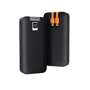 Schitec 22.5w Type-c Ve Lightning Kablolu Led Göstergeli Usba&type-c Çıkışlı Süper Şarj 10000mah Powerbank Yk738