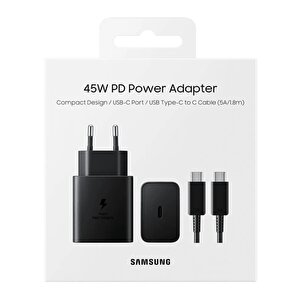 Samsung Ep-t4510x Type-c Süper Hızlı Şarj Cihazı 45w Siyah Samsung Türkiye Garantili