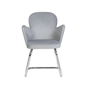 Markadi̇zayn Krom Metal Ayaklı Kelebek Sandalye Mi̇safi̇r Koltuğu Bekleme Koltuğu Açık Gri