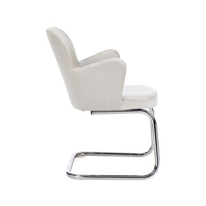 Markadi̇zayn Krom Metal Ayaklı Kelebek Sandalye Mi̇safi̇r Koltuğu Bekleme Koltuğu Bej