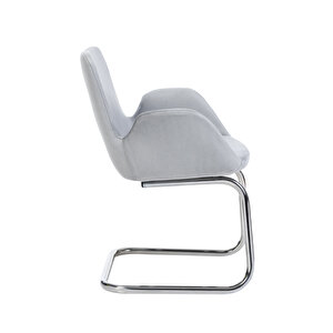 Krom Metal Ayaklı Pescado Sandalye Misafir Koltuğu Bekleme Koltuğu Gri