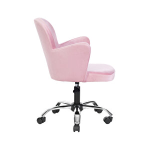 Krom Metal Ayaklı Ofis Çocuk Odası Çalışma Sandalyesi (ayarlanabi̇li̇r) Kelebek Pembe