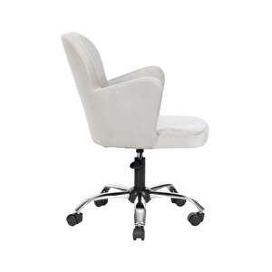 Krom Metal Ayaklı Ofis Çocuk Odası Çalışma Sandalyesi (ayarlanabi̇li̇r) Kelebek Bej