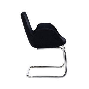 Krom Metal Ayaklı Pescado Sandalye Mi̇safi̇r Koltuğu Bekleme Koltuğu Siyah
