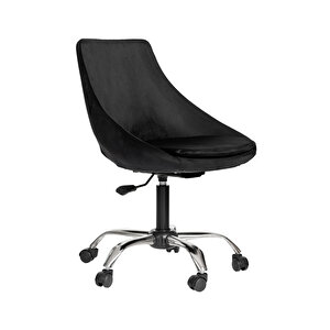 Krom Metal Ayaklı Ofis Çocuk Odası Çalışma Sandalyesi (ayarlanilabi̇li̇r) Ori̇on Siyah