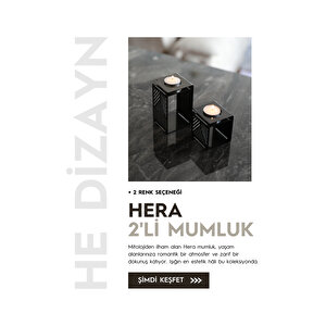 Hera 2'li Mumluk Seti 0359 Metalik Siyah
