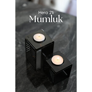 Hera 2'li Mumluk Seti 0359 Metalik Siyah