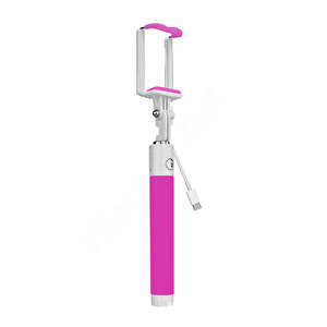 Sr342 Katlanabilir Type-c Selfie Girişli Stick Çubuğu Pembe