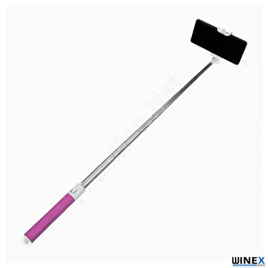 Sr342 Katlanabilir Type-c Selfie Girişli Stick Çubuğu Pembe
