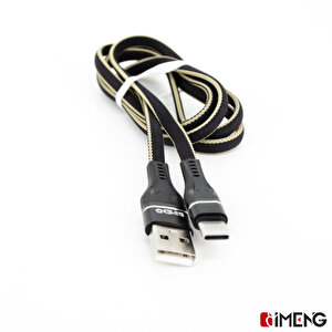 İmeng Casper Via M35 İle Uyumlu 3.1a Usba To Type-c Örgülü Data Ve Hızlı Şarj Kablosu Siyah
