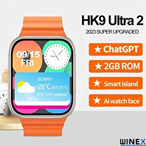 Watch Hk9 Ultra 2 Amoled Ekran Android İos Harmonyos Uyumlu Akıllı Saat Turuncu