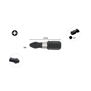 Pz2 X 25 Mm Darbeli Yıldız Bits Uç  Cb/352tm