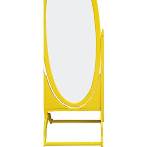 Ayna Ayaklı12566 Oval Boy Kayın Mdf Parlak Sari Natüre Klasik Mobilya El Yapım