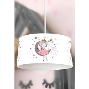 Ay Kız Avize Ve Çift Taraflı Çocuk Nevresim Takımı 160x220 Cm Beyaz Set