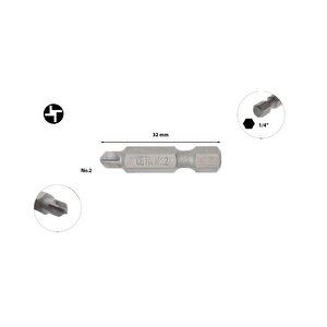Torq-set Uçlu Bits No 2 X 32mm Cb/860302
