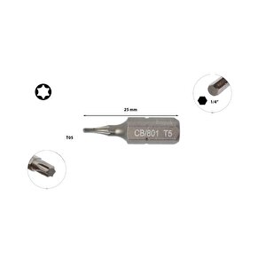 T5 X 25 Mm Torx Bits Uç Cb/801