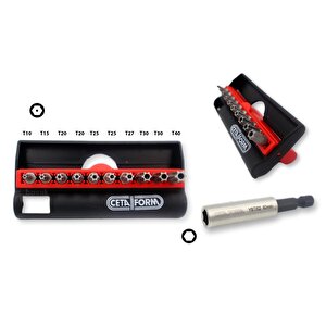 Cb/st113t Delikli Torx Bits Uç Takımı + Bits Tutucu 11 Parça