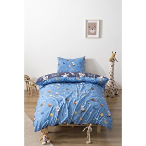 Bulutlar Ve Uzay Mekiği Çift Taraflı Çocuk Nevresim Takımı 160x220 Cm