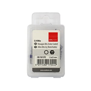 1.5 X 25 Mm Allen Bits Uç Renk Kodlu Cb/1815tc