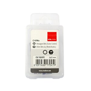 2 X 25 Mm Allen Bits Uç Renk Kodlu Cb/1820tc