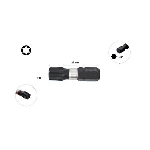 T40 X 25 Mm Darbeli Torx Bits Uç Cb/812tm
