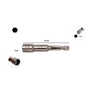 8 X 65mm Manyetik Lokma  Bt/0865